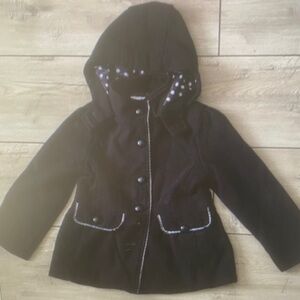 Kids Black Hooded Jacket